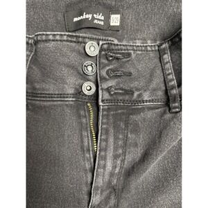Monkey Ride Jeans Women's Black Denim High Rise Button Fly Skinny Jeans Size‎ 9